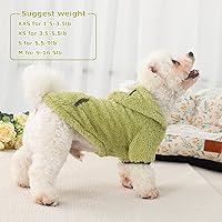 Vista 7 de Suéter de forro polar con capucha para perro, suéteres cálidos de terciopelo mullido, ropa de invierno para perros pequeños, hembras y niños