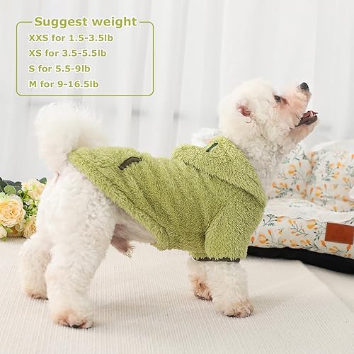 Miniatura 8 de Suéter para cachorros pequeños, suéter cálido de terciopelo mullido, ropa de invierno para perros pequeños, hembras y niños, abrigos para mascotas,