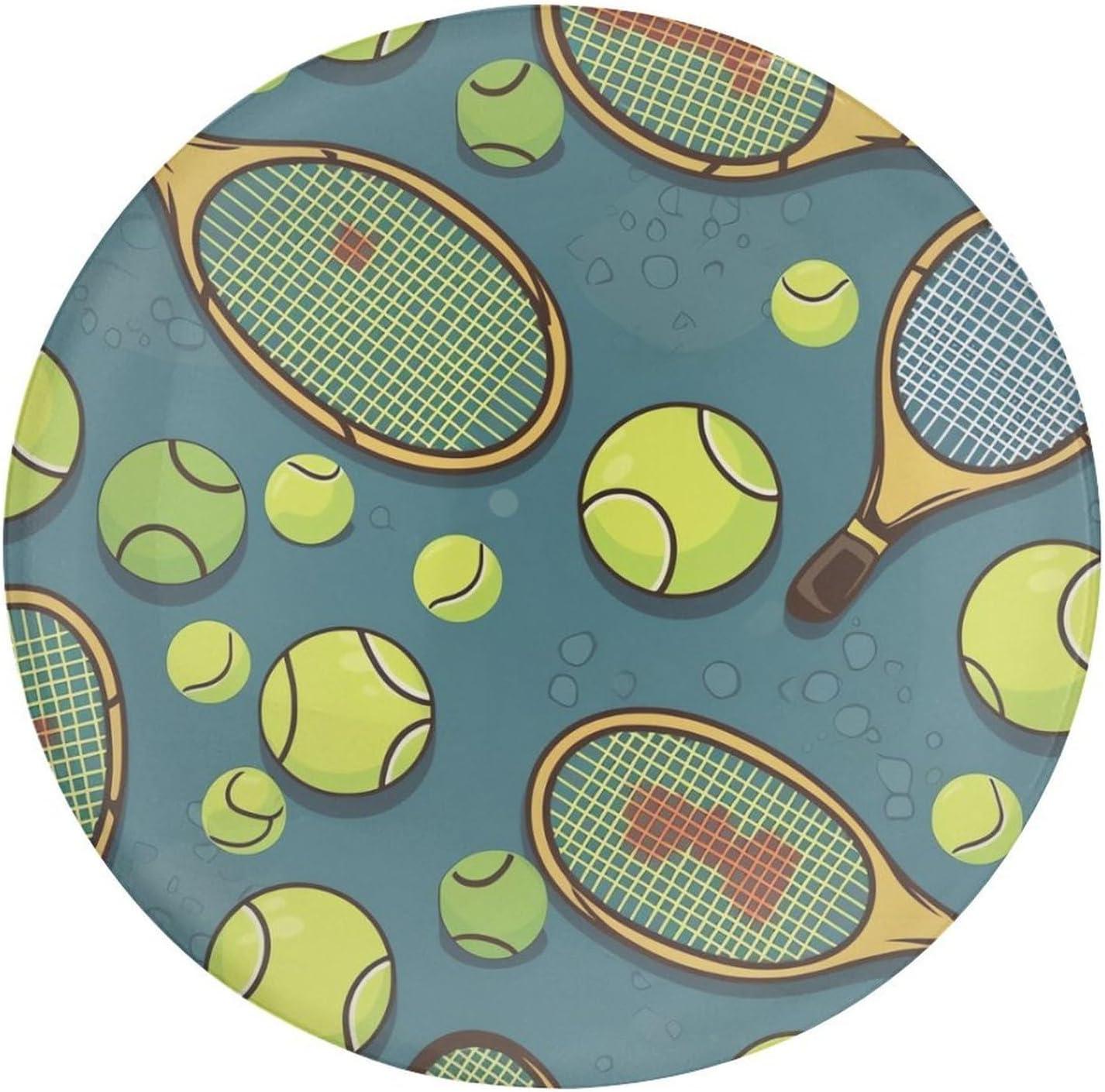 Art Deco Refrigerator Magnets Tennis Racquets and Tennis Balls Patterned Refrigerator Magnets Suitable for Lockers Whiteboards Schools Offices and Kitchens (1-Pack)