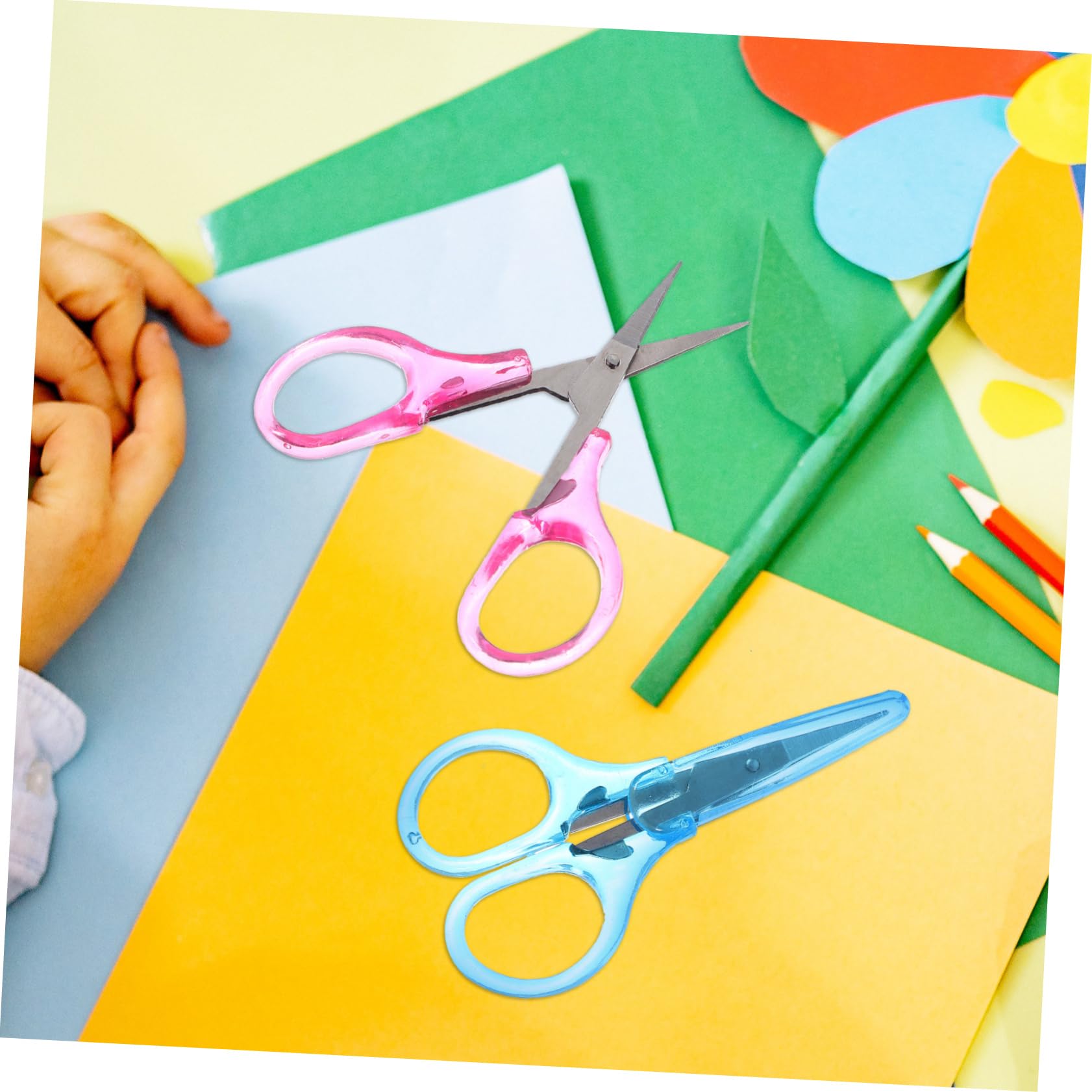 ARTIBETTER 5 Ensembles Ciseaux Avec Couverture Protectrice Coudre Ménage Couture Tissu Petit Point but Ciseaux De Bricolage De Bureau En Vrac Plastique 2 Pièces * 5
