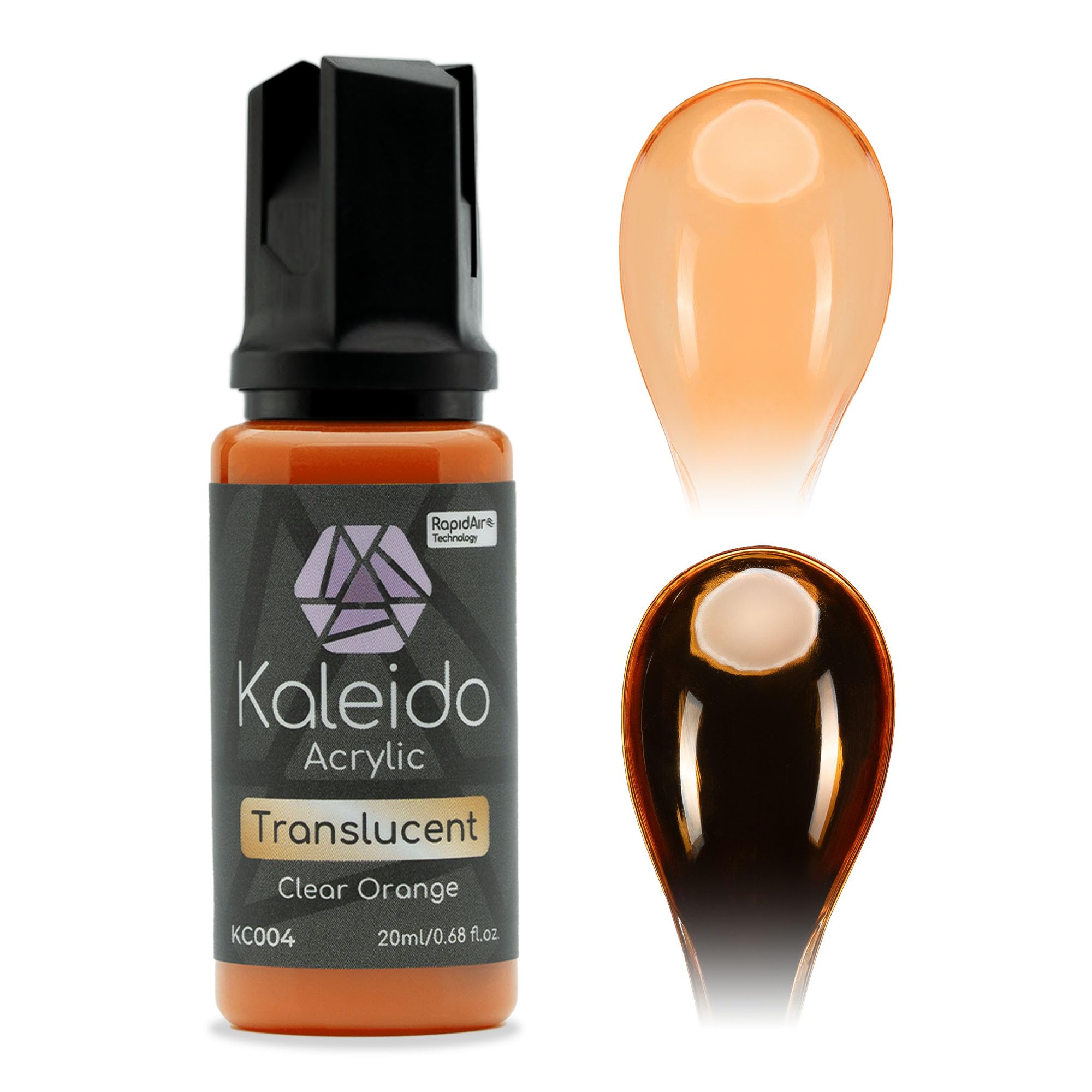 Gaahleri Kaleido Clear Colors 20ml KC004 Clear Orange, Water-Based Acrylic, Airbrush Paint for Scale Models, Gundam, Mecha, Miniature, Figures, Car & Sci-Fi Kits, Pre-Thinned, Fast-Drying