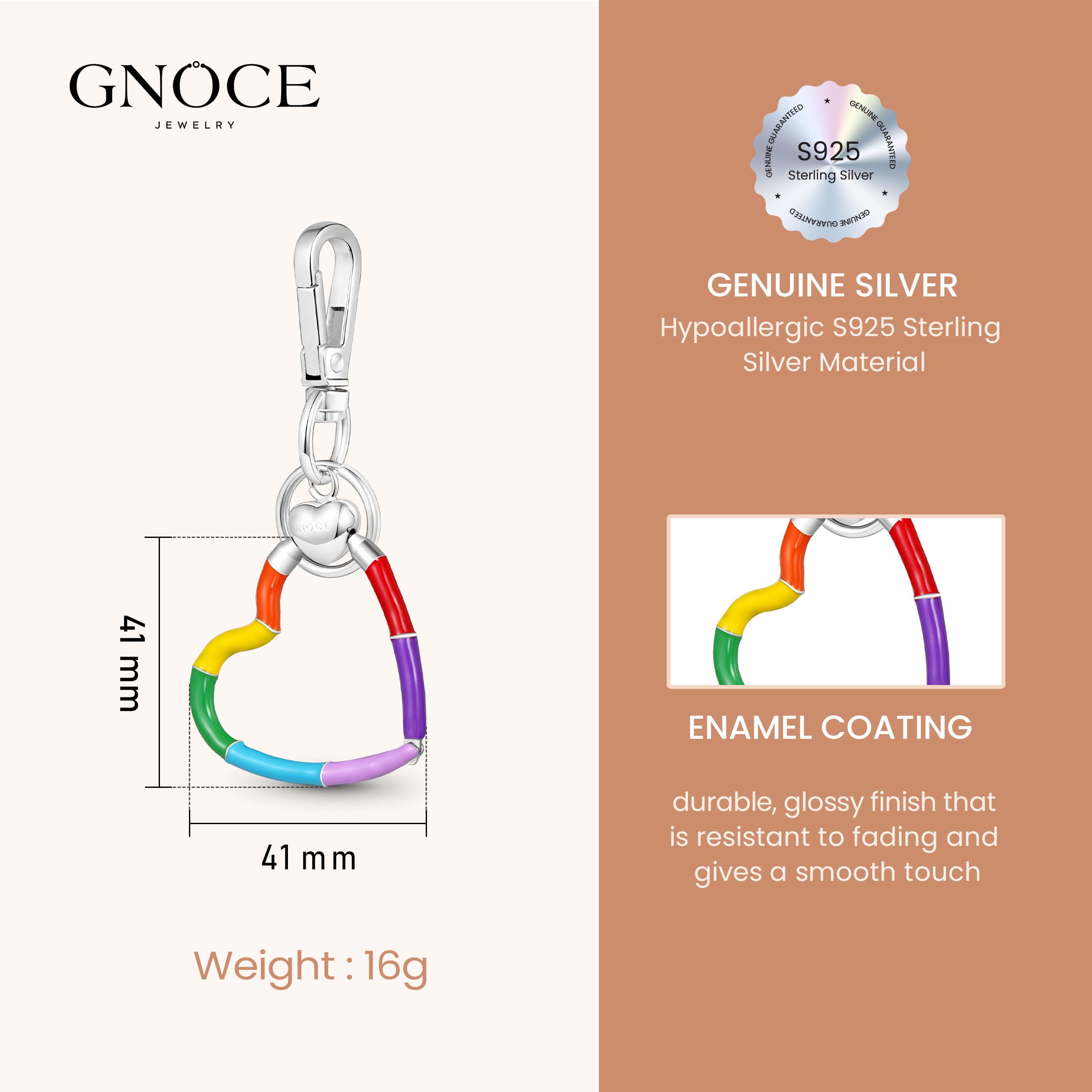 GNOCE Vielseitiger Charm Schlüsselanhänger & Halter Edelstahl Charms Armband Geschenk für Frauen Mädchen Ehefrau Tochter