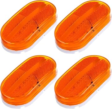 4x Amber Len 6 Led Oblong LED Trailer Side Marker Light