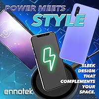 Vista 7 de Cargador de almohadilla negra para iPhone y Android, estación de carga inalámbrica de 10 vatios y 2 amperios, estación de carga de Airpods