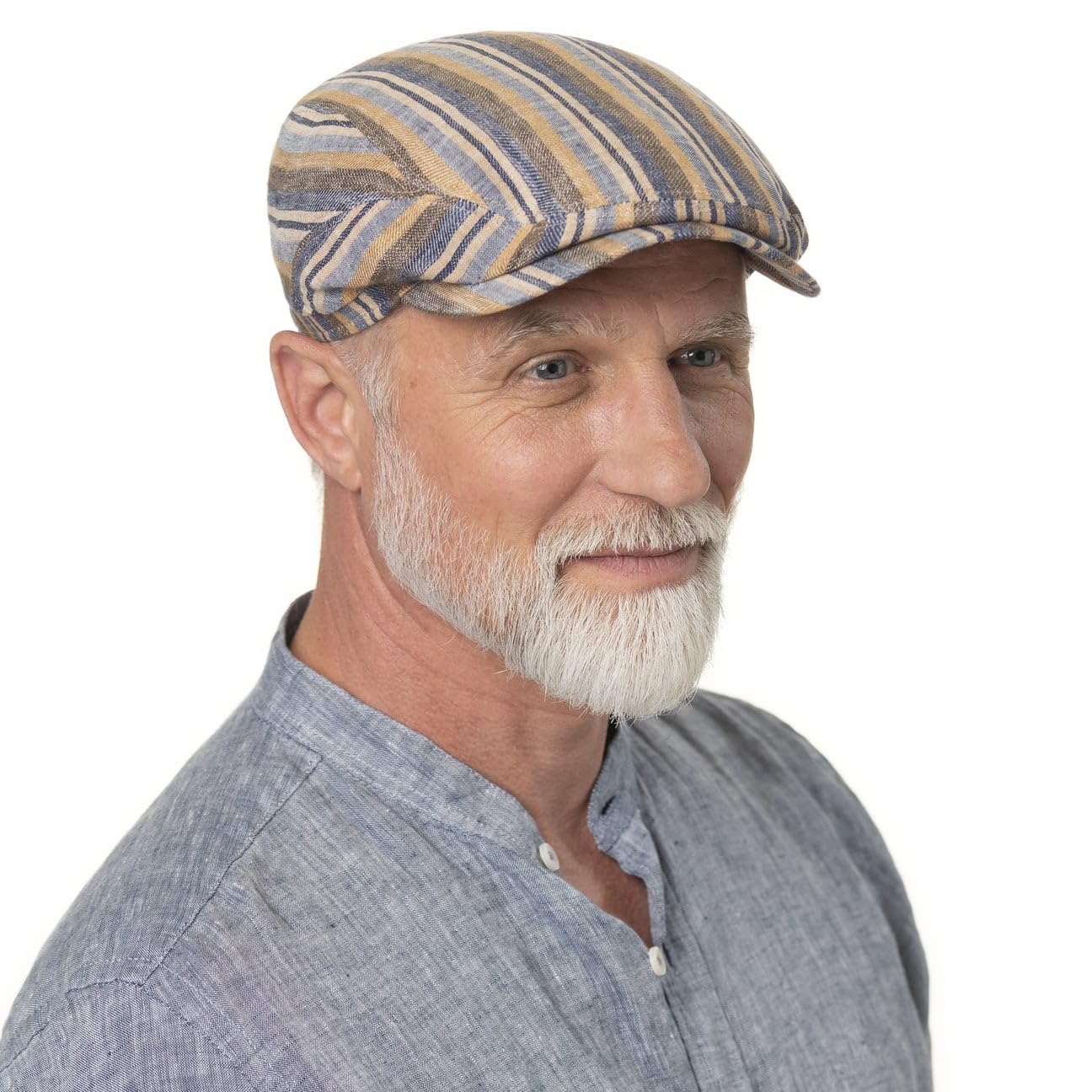 Stetson Sacota Driver Coppola Rigata Multicolore in Lino Prodotto in UE Unisex Primavera Estate