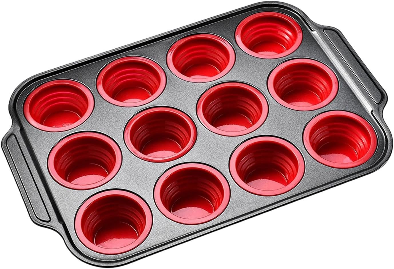 Silicone Muffin Pan, Non-Stick Silicone Design, 21x28cm, Cupcake Baking Mold Tray, Dessert Baking Pan, Heat Resistant, For Dessert Tart Pie Kitchen