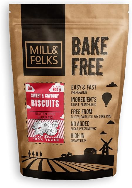 Mill & Folks Bake-Free Sweet And Savoury Biscuits Flour Mixture 900g | Vegan & Gluten-free
