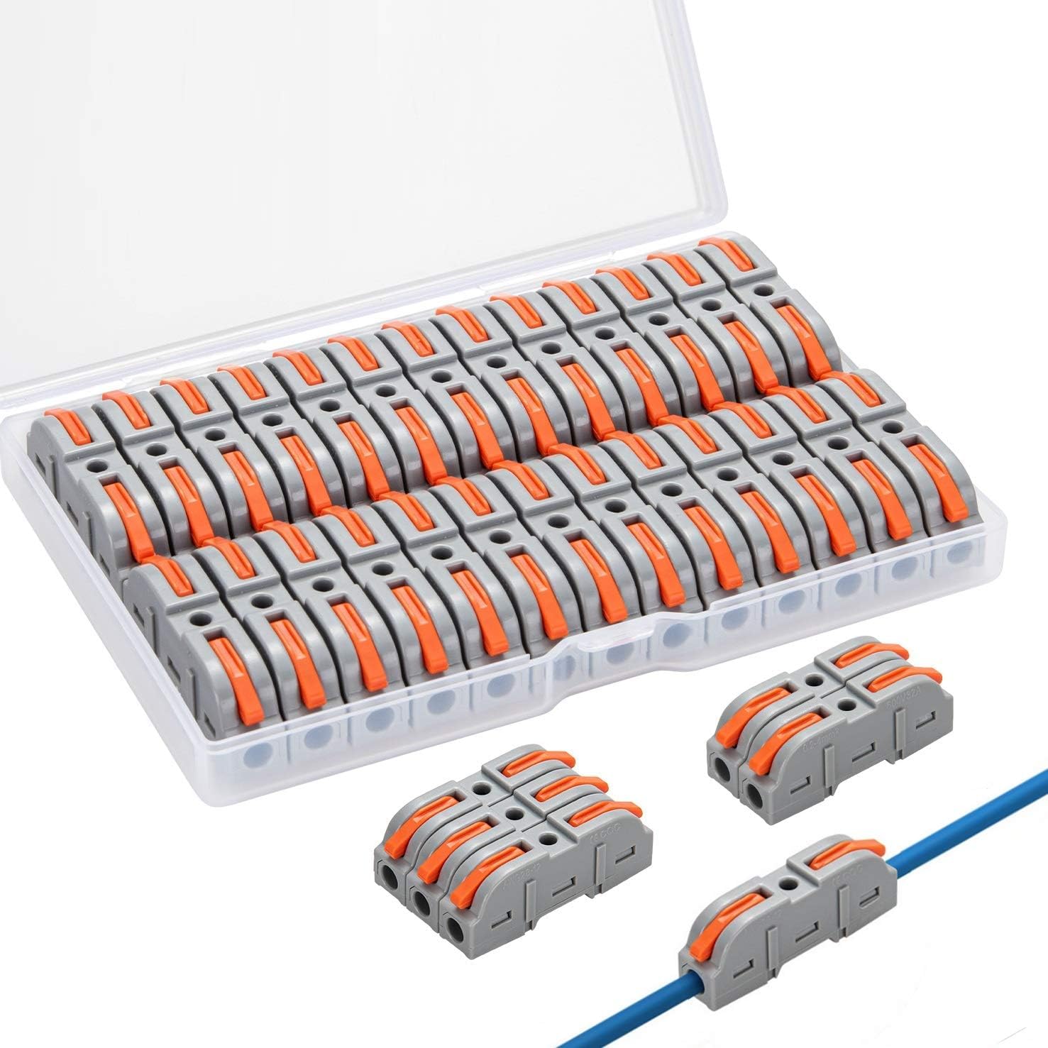 pramanta house fitting electric wire cable connectors jointer - quick connect & freely assemble electrical splicing lever connector (1set of 34pcs)