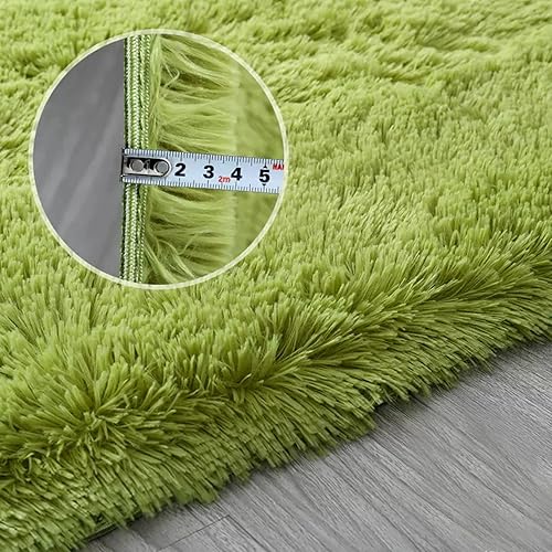 Miniatura 4 de Heavyoff Alfombras peludas y esponjosas para dormitorio, suaves y antideslizantes, tapetes de felpa para piso, alfombra rectangular acogedora para
