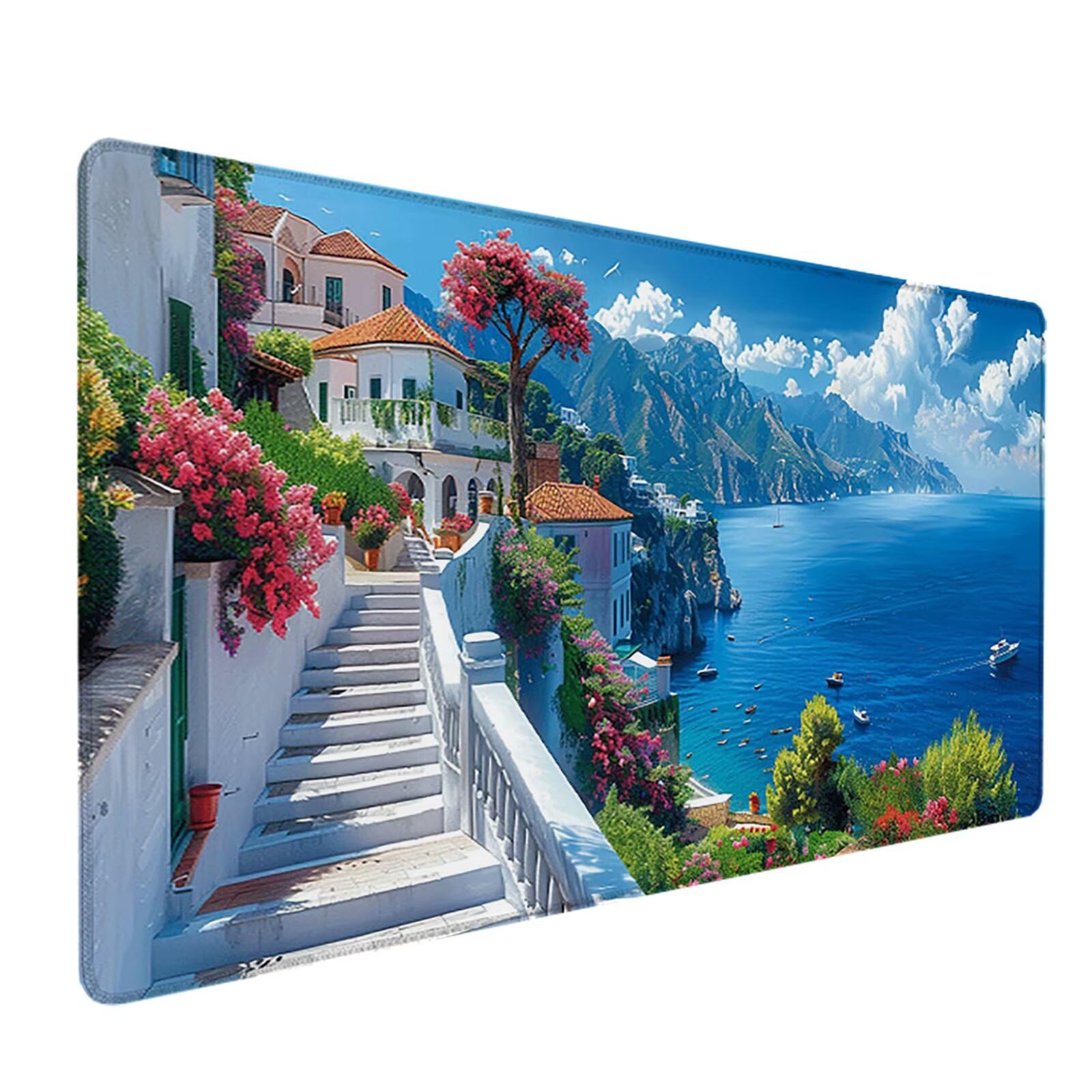 Paisaje Alfombrilla Ratón Gaming XXL 1500x800 mm, Alfombrilla Gaming Azul Mousepad con Base de Goma Antideslizante, Impermeable Desk Mat para Teclado y Raton, Accesorios Gaming, Regalos de Hombre 5-B
