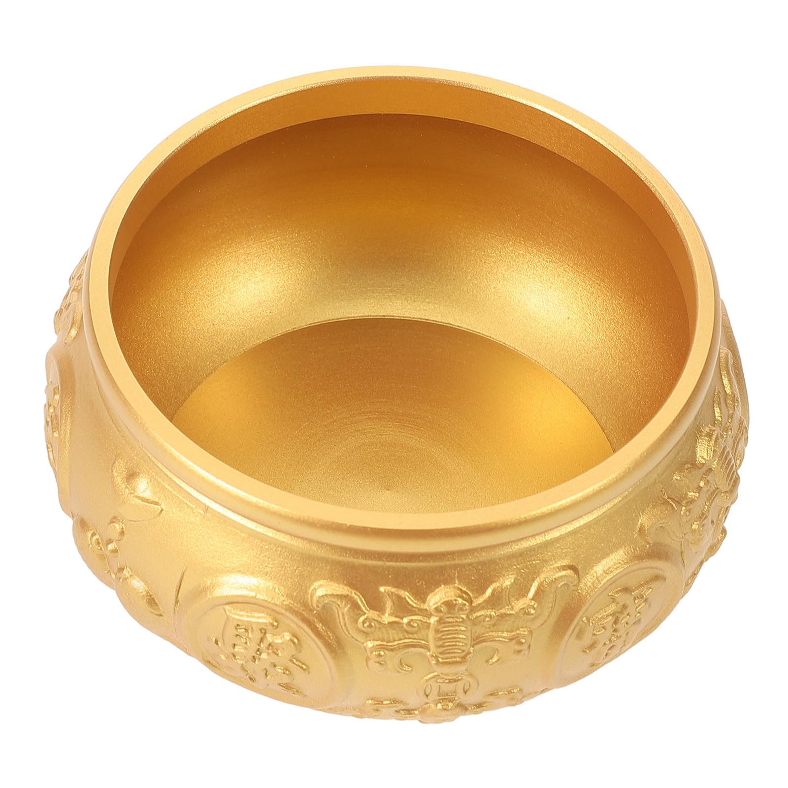 Cuenco de cobre dorado con acabado liso resistente a deformaciones