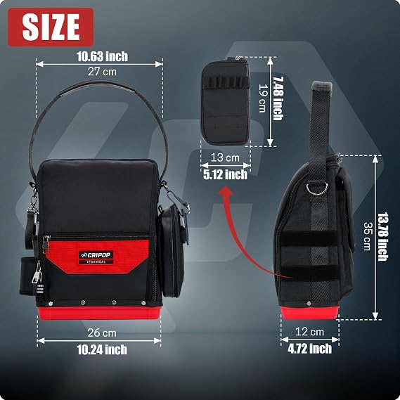 TECH 16 Electrician Tool Bag for Electricians HVAC