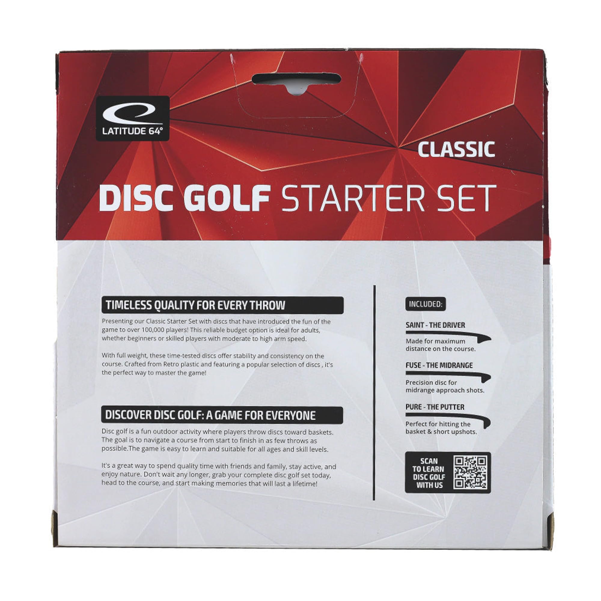 Set Disc Golf 3 Scheiben Classic - Latitude 64 - Saint, Fuse & Pure - Starter und Mittelstufe Set - Nachhaltiger Retro Kunststoff