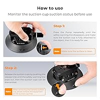 Vista 7 de K&F CONCEPT Soporte de ventosa de cámara de 4.5" con brazo mágico, roscas de estilo ARRI de 1/4" y 3/8", montaje de liberación rápida para coche