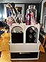DINMPB Large Makeup Organizer for Vanity with Brush Holder and Lipstick Display Stand, Countertop Cosmetic Storage with Drawer for Skincare, Nail Polish, Perfume and Eyeshadow Palettes