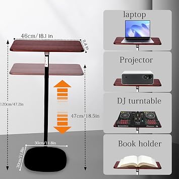 lesolar Lectern Podium Stand Adjustable 45~119cm Portable Standing Desk Table Steady Standing Desk Projector Stand,Laptop Computer Book Holder Teacher Podium for Home Office Classroom
