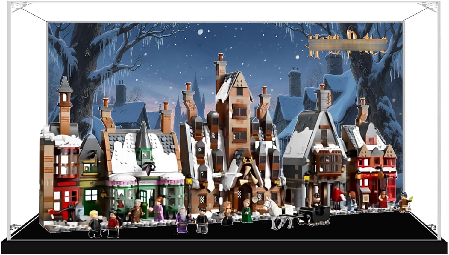 Acrylic Display Case for Lego 76457 Hogsmeade Village, Dustproof Box, Storage Box, Transparent Box, Display Box Compatible with 76457 (Box Only) (3mm Background)