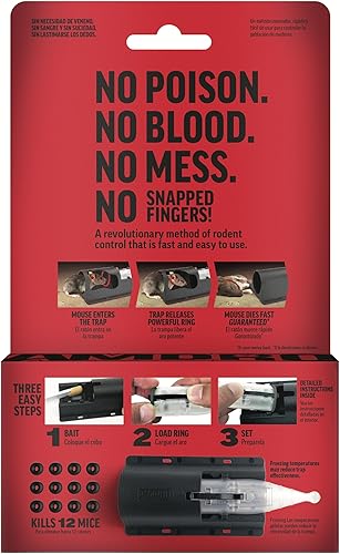 Miniatura 2 de Amdro B07L4B3B38 Trampa para ratones reutilizable, mata 12 ratones, ciruela