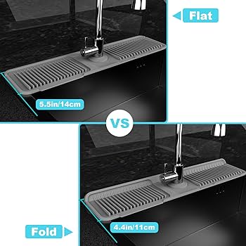 Tapis Anti-éclaboussures Pour évier De Cuisine - En Silicone, Pliable, Avec Drainage Automatique - Protège Le Plan De Travail