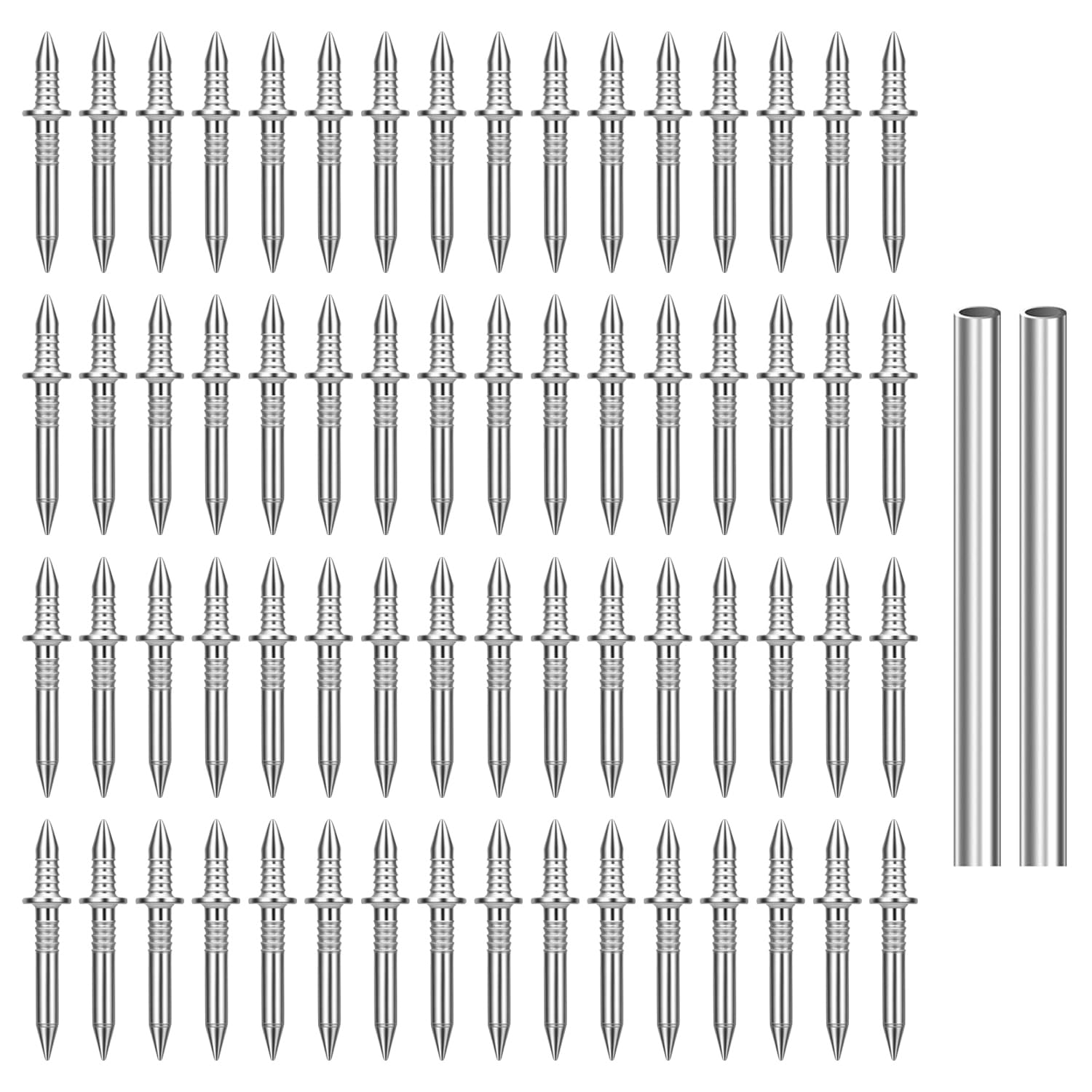 200Pcs Skirting Board Nails Double Headed Skirting Nails Double Headed Nails Double Sided Nails Double Ended Nails Double Sided Traceless Nails with 2 Sleeve Tool for Furniture Install
