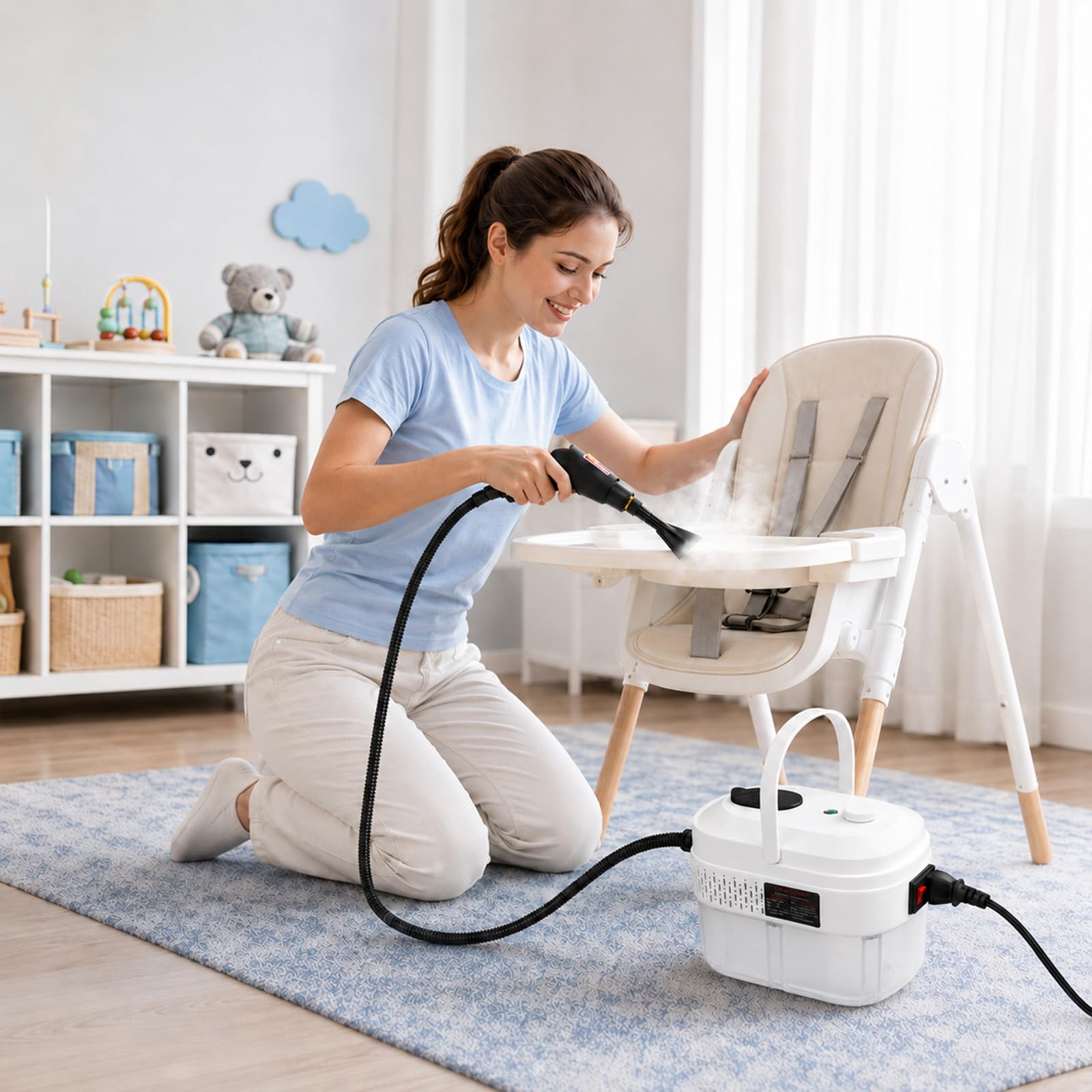 Limpiador Vapor 19 en 1 con 3 Bares y 2500W, Vaporeta de Mano con Calentamiento, Depósito 1.4L y Manguera 2m, Limpiadora a Vapor para Cocina, Baño, Suelos, Coches – sin Químicos