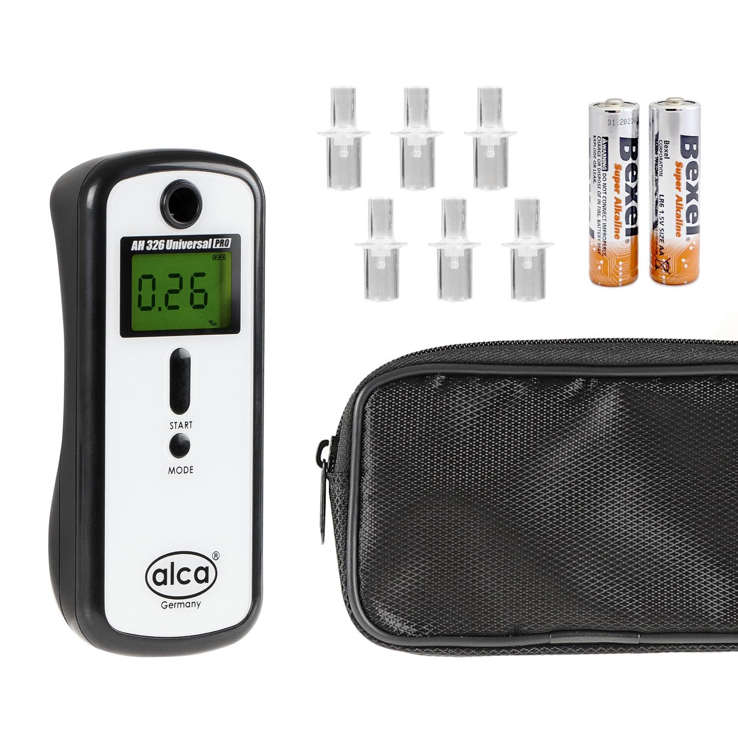 alca Éthylotest numérique de police - Kit complet avec étalonnage gratuit