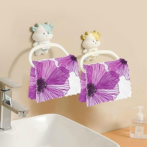 Miniatura 6 de FRODOTGV Juego de 6 trapos románticos con estampado floral retro de algodón para lavar platos, secado rápido, juego de 6 trapos para mesa de encimera