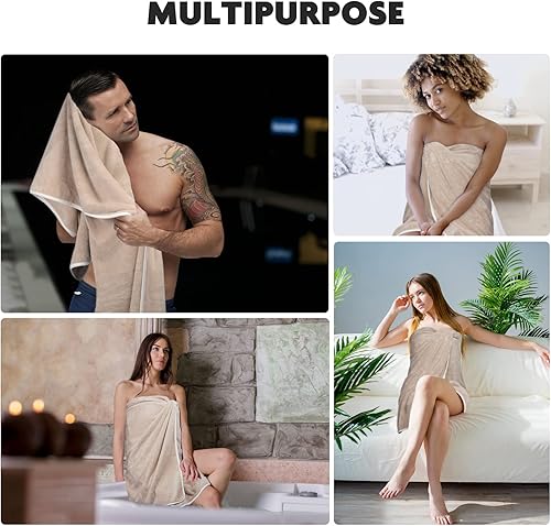 Miniatura 5 de KinHwa Toalla de baño de microfibra grande, toalla de baño absorbente, toallas de baño suaves, tamaño grande para mujeres y hombres, ideal para spa,