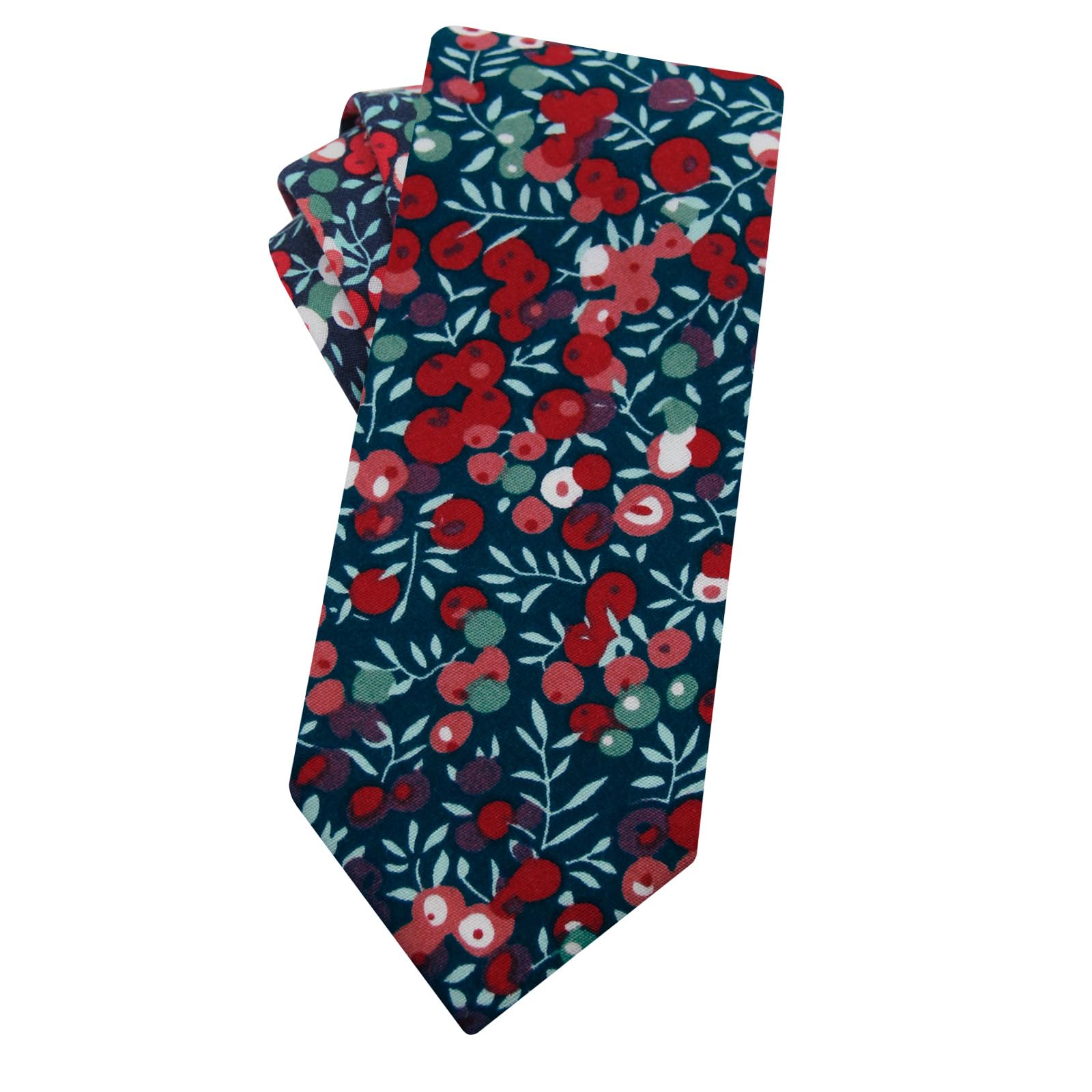 Mantieqingway Men's Cotton Floral Neck Tie 2.56'' Printed Skinny Tie