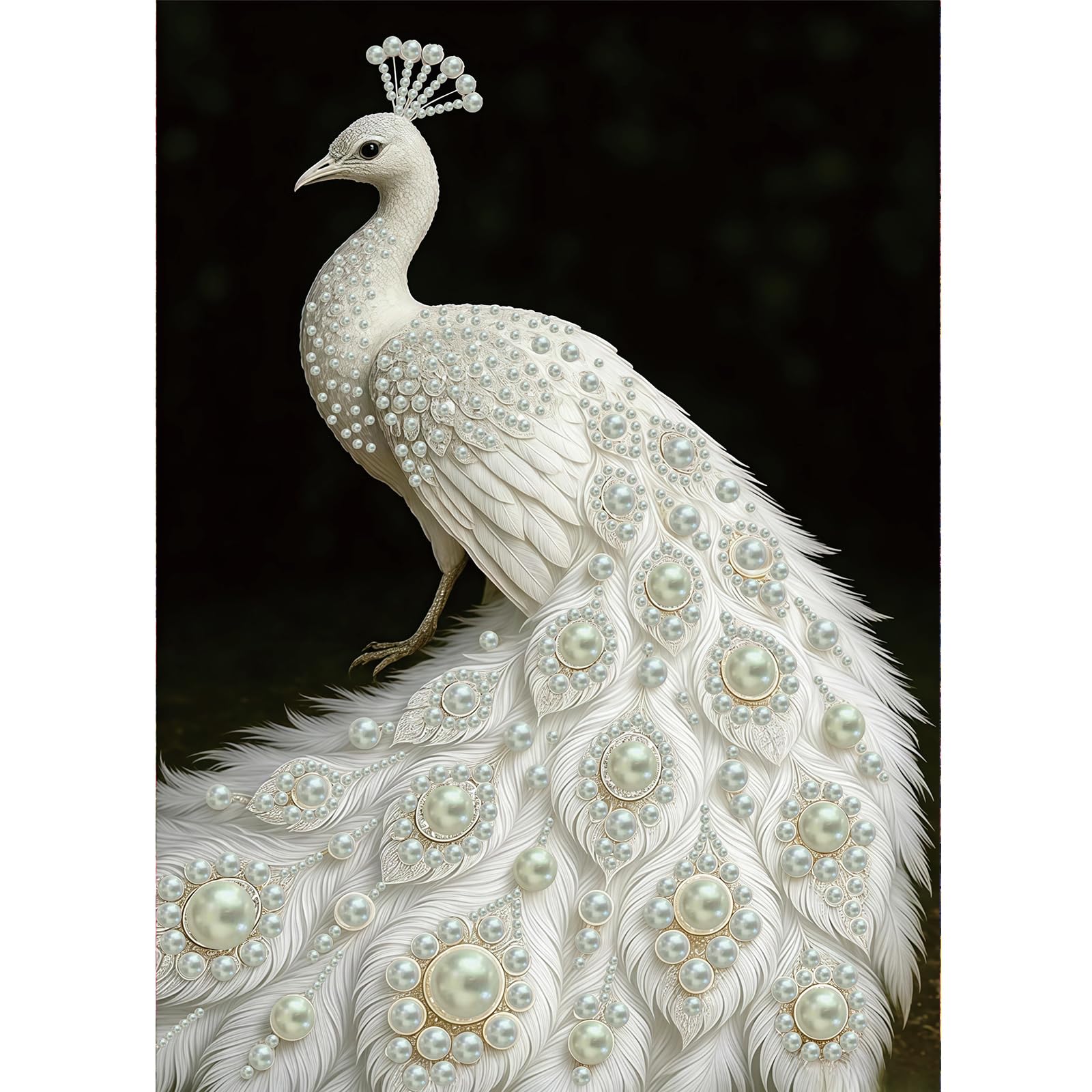 POETRYDRAW Peacock 5D DIY Pearl Diamond Art Kit for Adults & Beginners