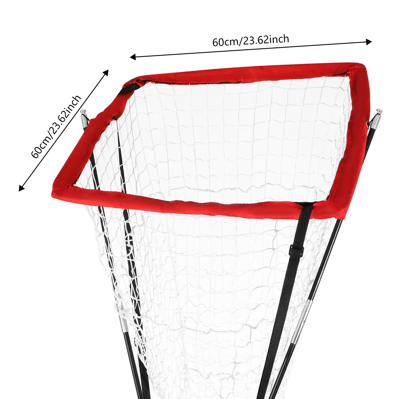 Volleyball Setter Training Net Frame, Volleyball Training Equipment with Adjustable Height and Angle, Volleyball Practice Net, Ideal for Serving, Spiking, Setting (Black+Red)