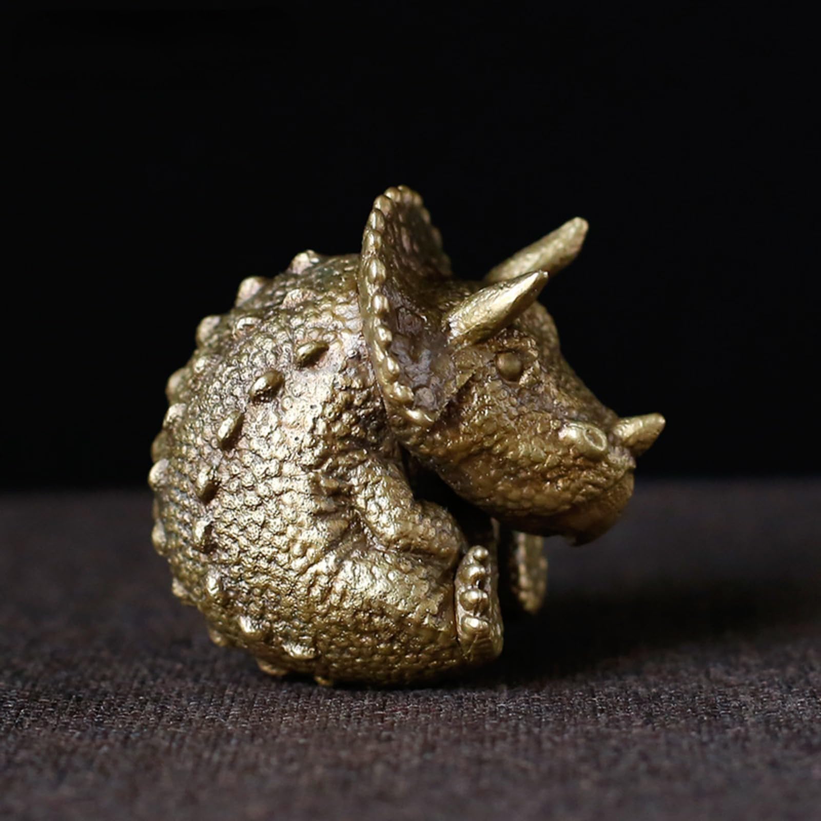 Mosiężne Figurki Dinozaurów Jurajskich, Figurki Triceratopsa, Kolekcja Rzemiosła, Biuro, Gabinet, Dekoracja Na Biurko, Bonsai, Mikrokrajobraz, Stół Z Piaskiem