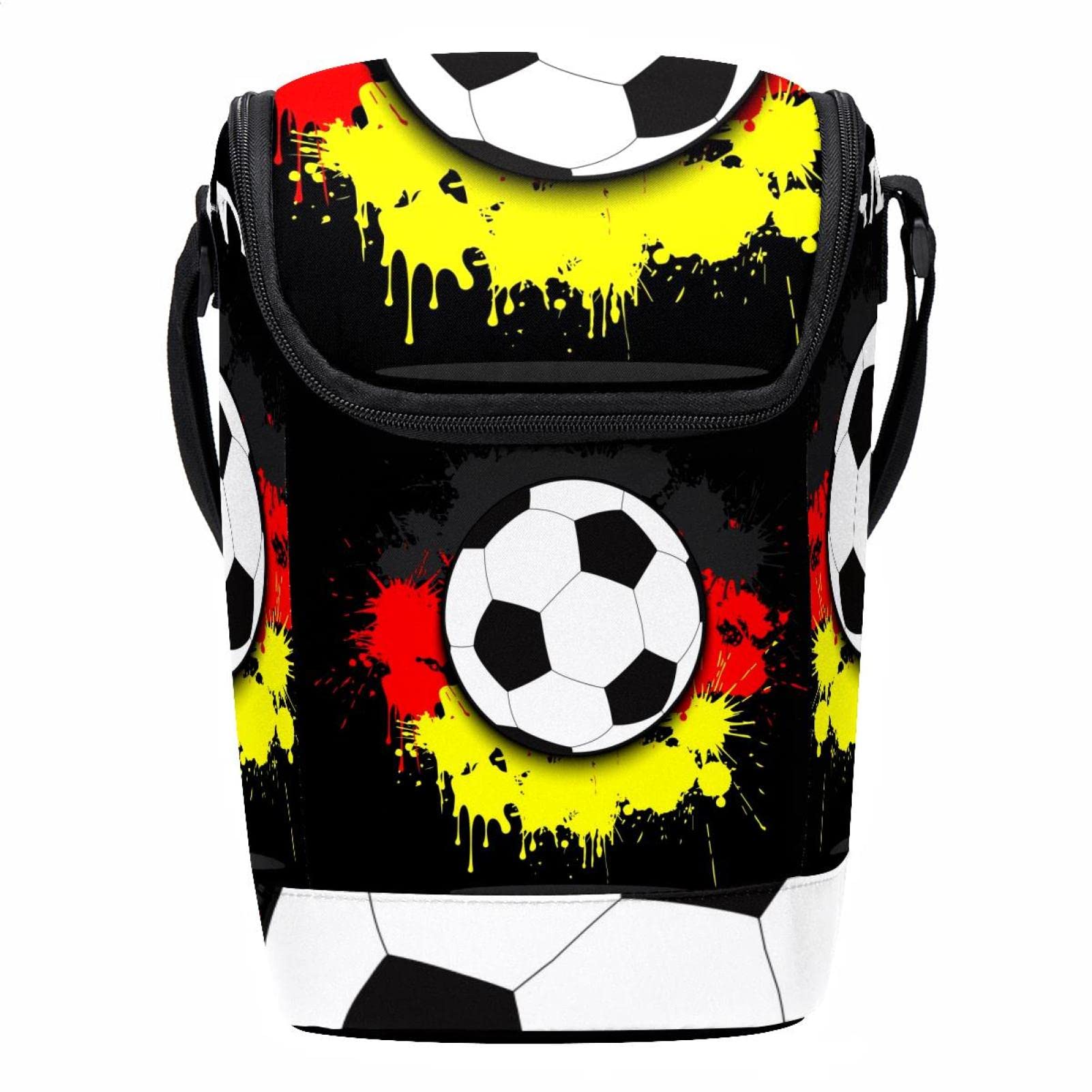 Bolsa de almuerzo diseño fútbol Alemania con cremallera reforzada y asa superior