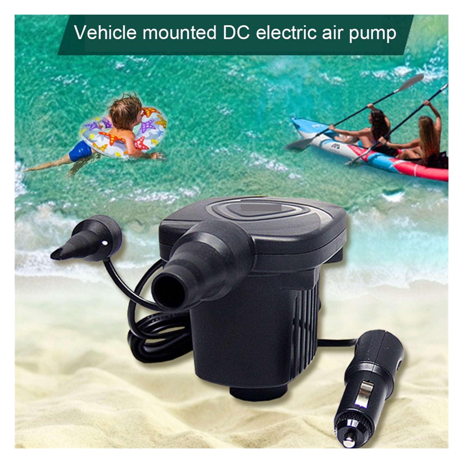 DELURA Compresseur Gonflable Électrique Léger Portatif De Gonfleur De Pompe À Air Rapide Portatif for des Jouets De Piscine De Matelas d'air D'anneau De Natation Large Application