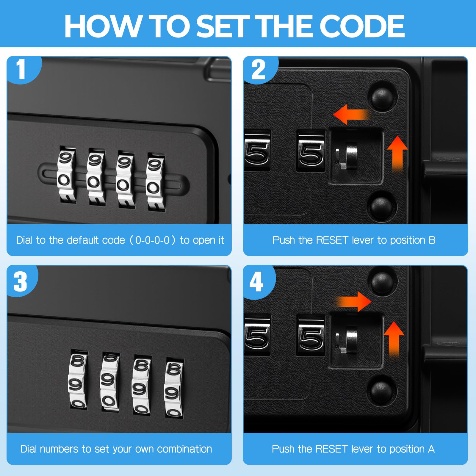 2 Pack Travel Safe Lock Box Portable Safe Lock Box with Combination Mini Beach Waterproof Lockable Box with Removable Wire Rope Combination Box For Family and Outdoor Activities