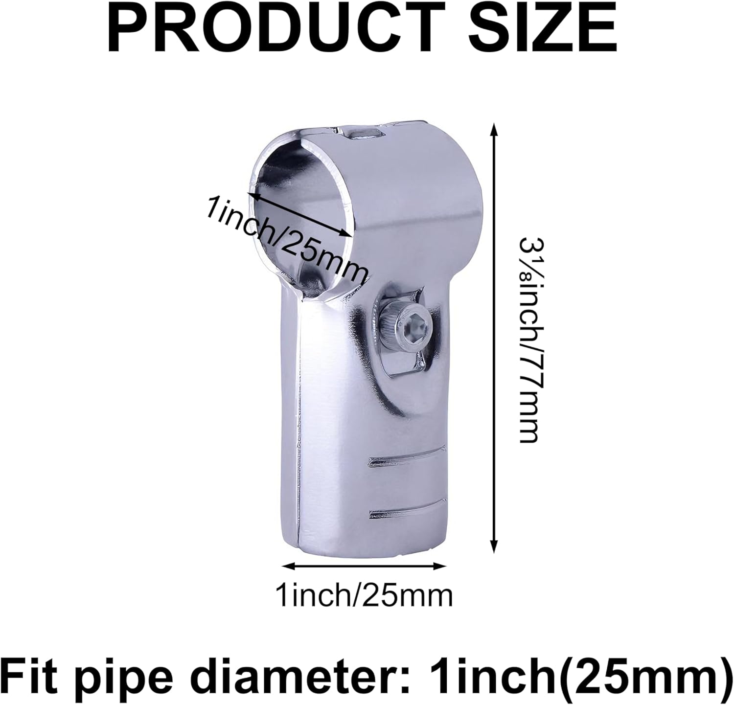 12 Sets 1 Inch T Pipe Clamp Connector, Galvanized Steel Tee Clamps Fits OD 1" (25mm) Pipe or Metric 3/4'' (DN20) Tube, End Rail T Clamps Chain Link Fence Pipe Clamp with Bolts and Nuts