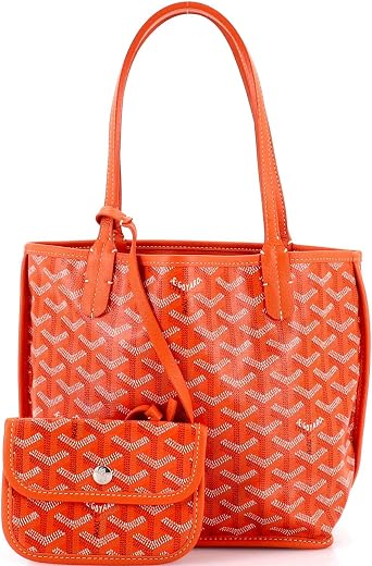 Pre-Loved Anjou Reversible Tote Coated Canvas Mini, Orange