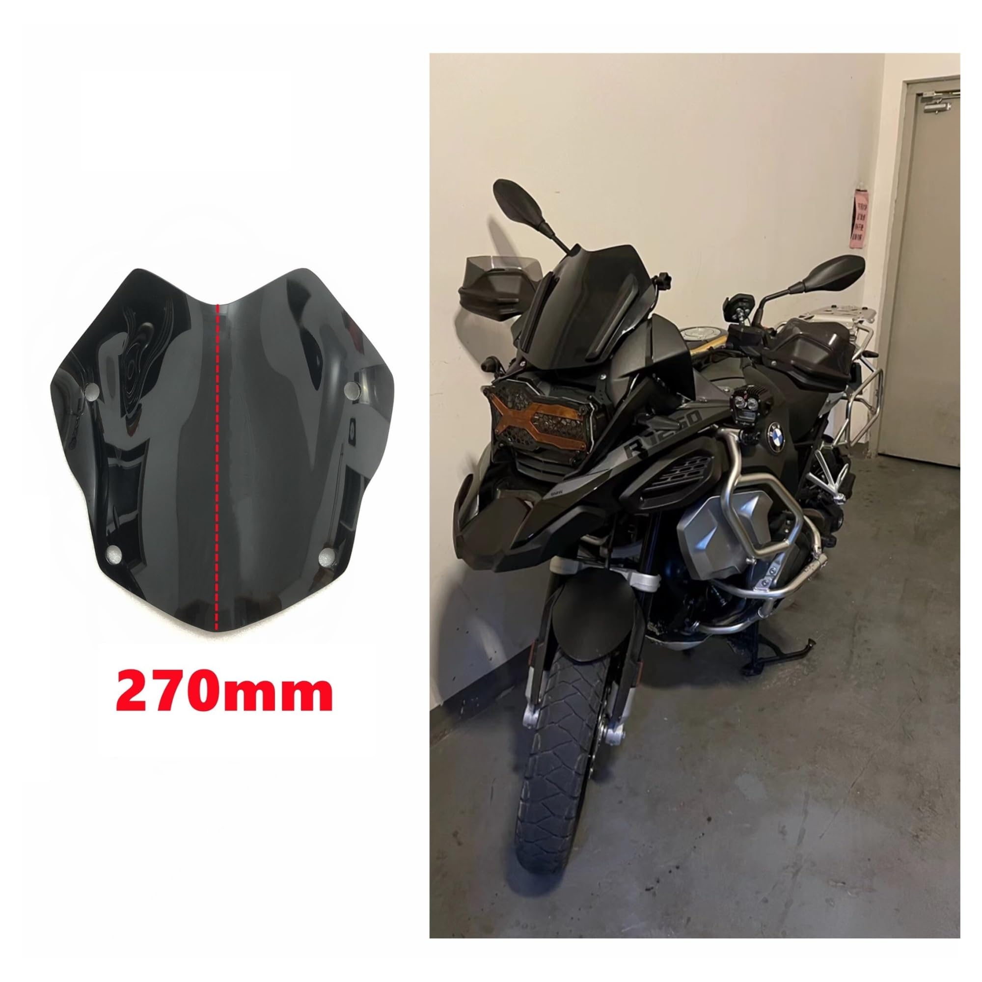 Pare-Brise Moto Premium ABS Noir - Compatible ER-6N ER6N 2012-2014