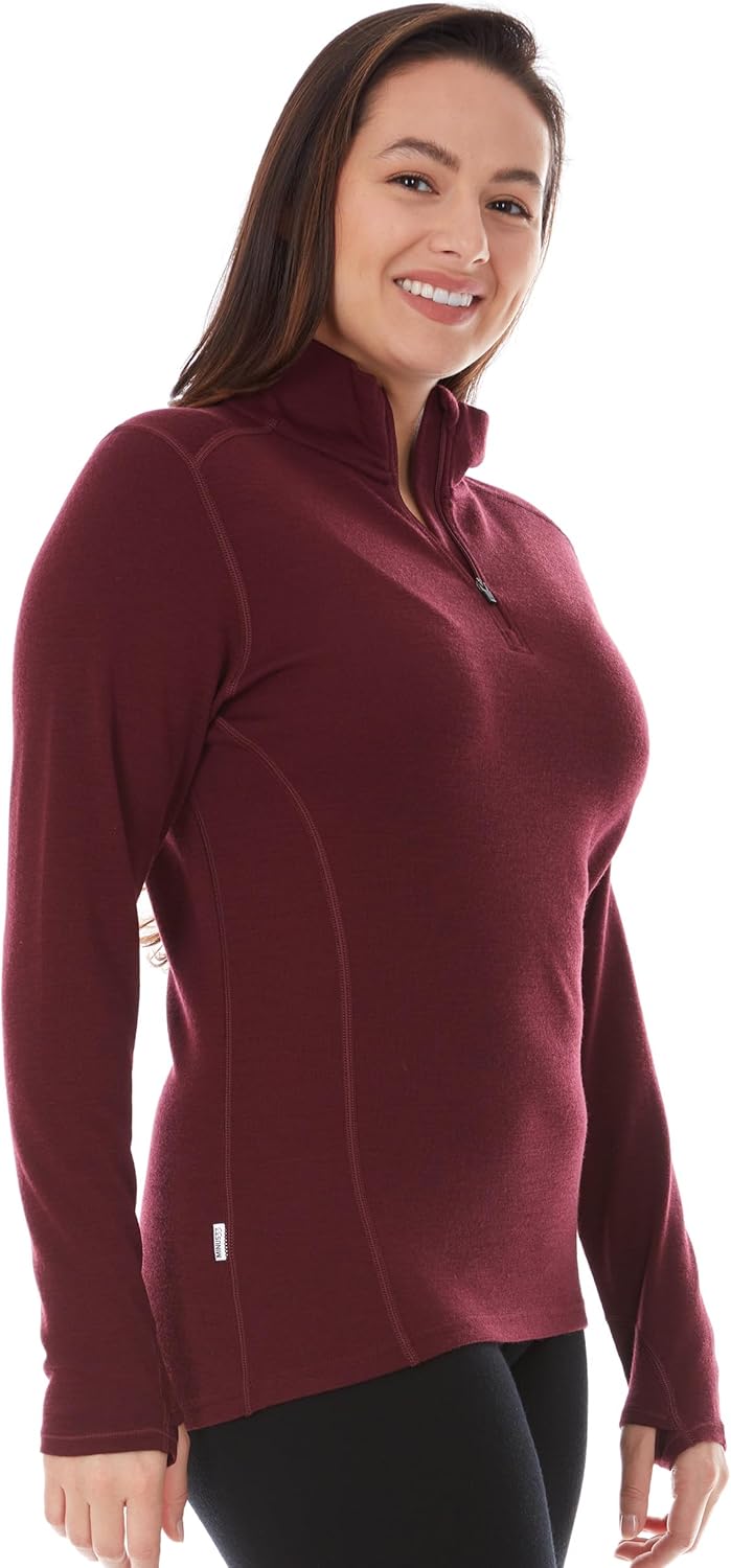 100% Merino Wool - Midweight Womens 1/4 Zip - Midlayer - Image 5