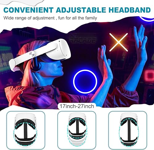 Miniatura 7 de Hurra Head Strap with Battery for Oculus Quest 2, 10000mAh Fast Charging Battery Pack Extend 8H Playtime, Counter Balance Adjustable Elite Strap