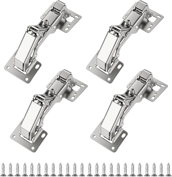 4pcs 170° Grado Bisagras Automática,Con Tornillos,Bisagra Oculta de Montaje Rápido con Cierre Suave,para Puerta de Empotrado Mueble Armario de Cocina,Puede Reemplazar las Bisagras Existentes - 1