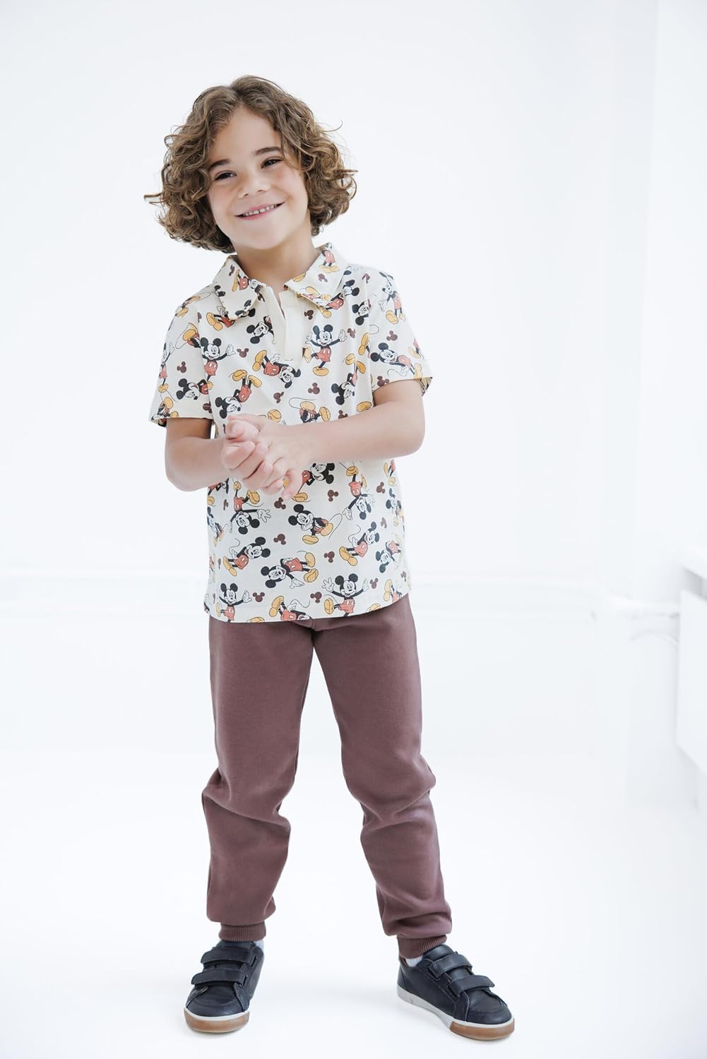 Disney Polo Shirt and Fleece Jogger Pants Outfit Set Toddler to Big Kid Sizes (2T - 10-12) - Image 2