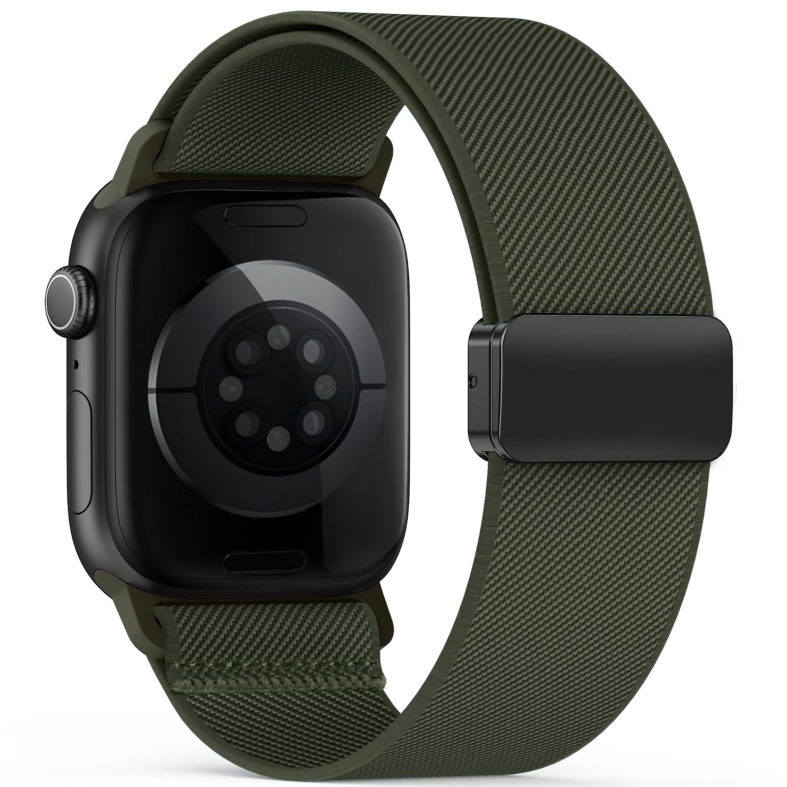 Yoohoo Elastisch Armband für Apple Watch Armband 40mm 42mm 44mm 46mm 41mm 45mm 38mm 49mm,Nylon Stoff Band Sport Strap Damen Herren für iWatch Series 11 10 9 8 7 6 5 4 3 SE/2 Ultra/Ultra 2/3