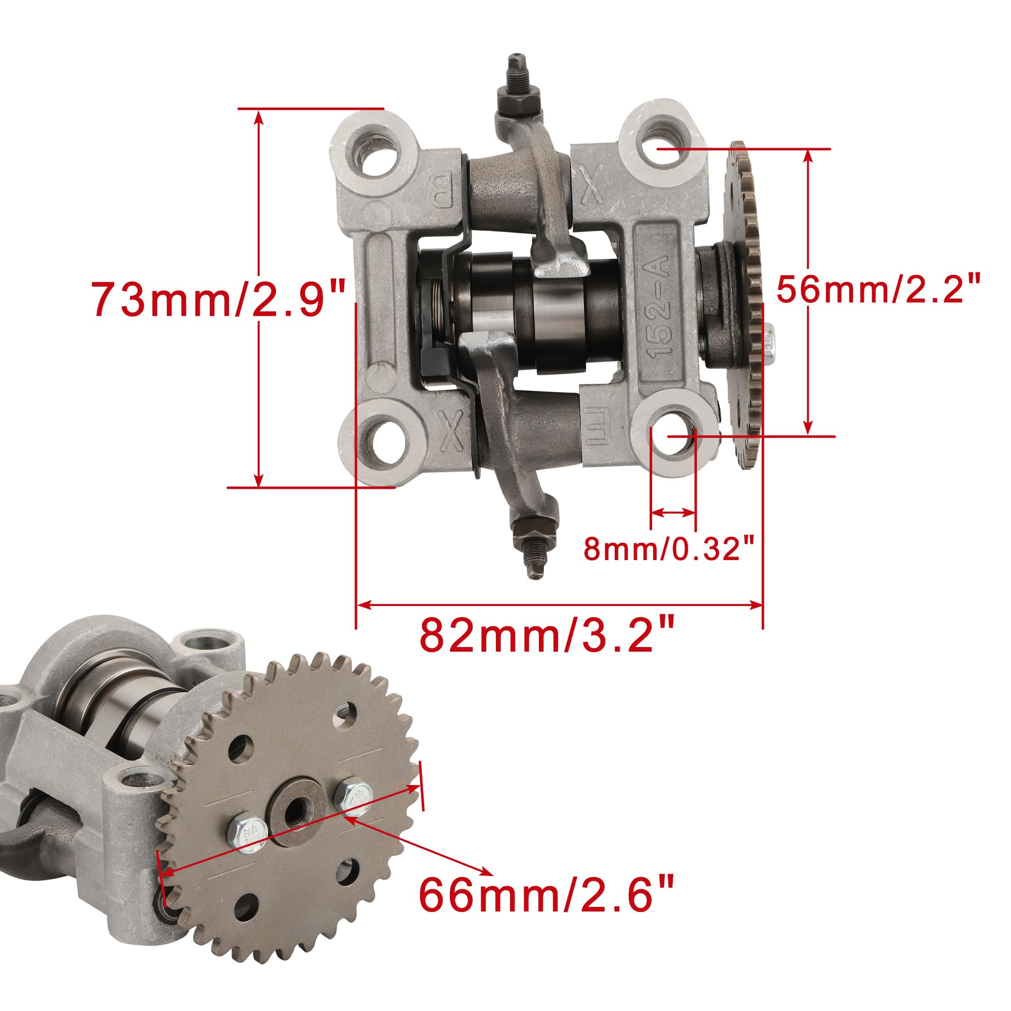 WOOSTAR Ensemble Support d'Arbre à Cames et Culbuteurs de Moteur Remplacement pour 161cc Moto Dirt Bike Go Kart ATV Quad Scooter