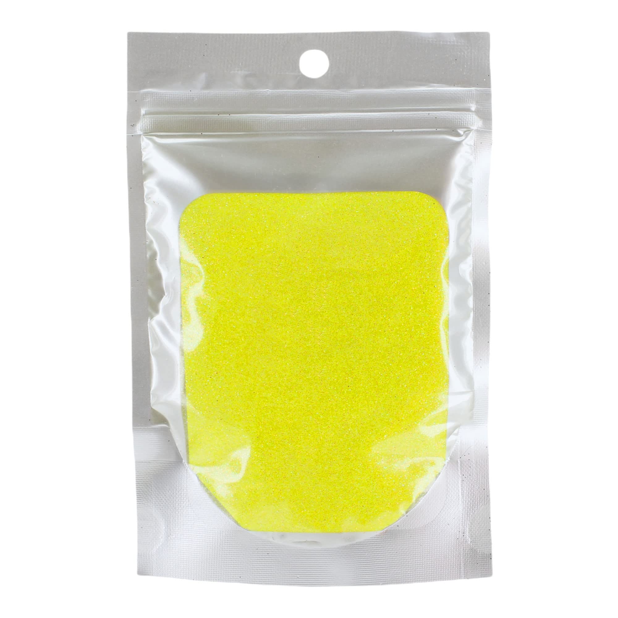 MIK funshopping Polvo de purpurina brillante para manualidades y decoración de tarjetas, purpurina de colores para decoración (bolsa de 100 g amarillo neón)