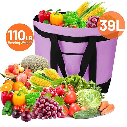 Miniatura 4 de CIVJET Bolsa de mano reutilizable aislada para compras de comestibles para mujereshombres, pizzabolsa de entrega de alimentos para mantener la