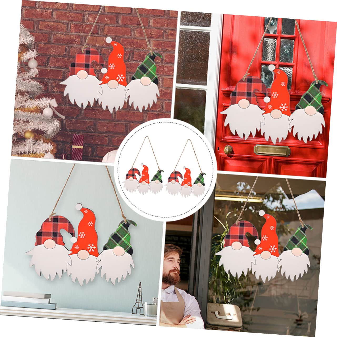 MAGICLULU 7 Sätze Hausnummer Festival Tür Außenschild Willkommen Zuhause Banner Weihnachtsschmuck Baumbanner Weihnachts Hängegirlanden Glocken Weihnachtsgläser 2 Stück * 7