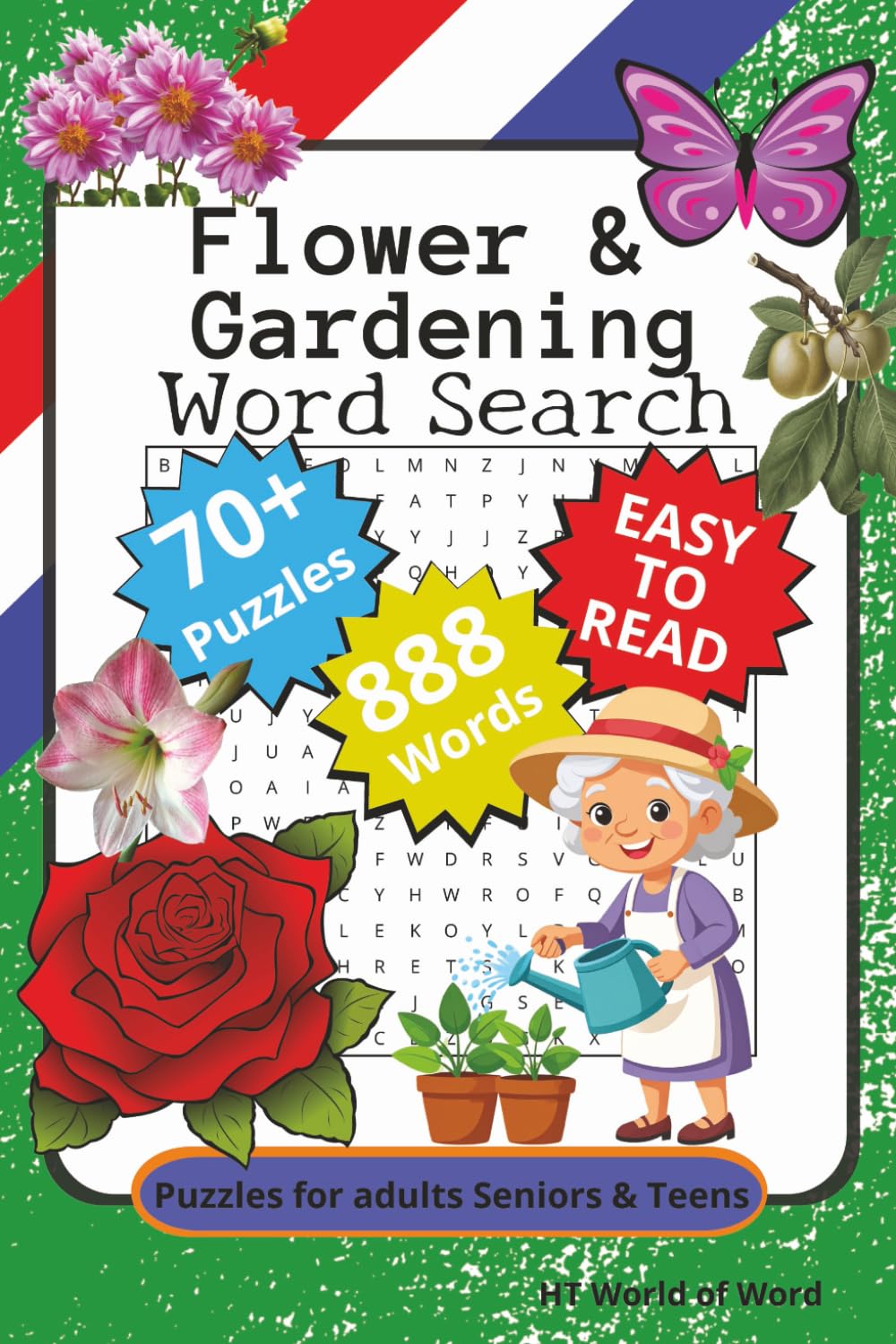 Flower and Gardening Word Search Book:: 70+ Word Search Puzzles with Easy to Read Print about Flower and Gardening, For Anxiety Relief and relaxation | 6x9 inches, 111 p
