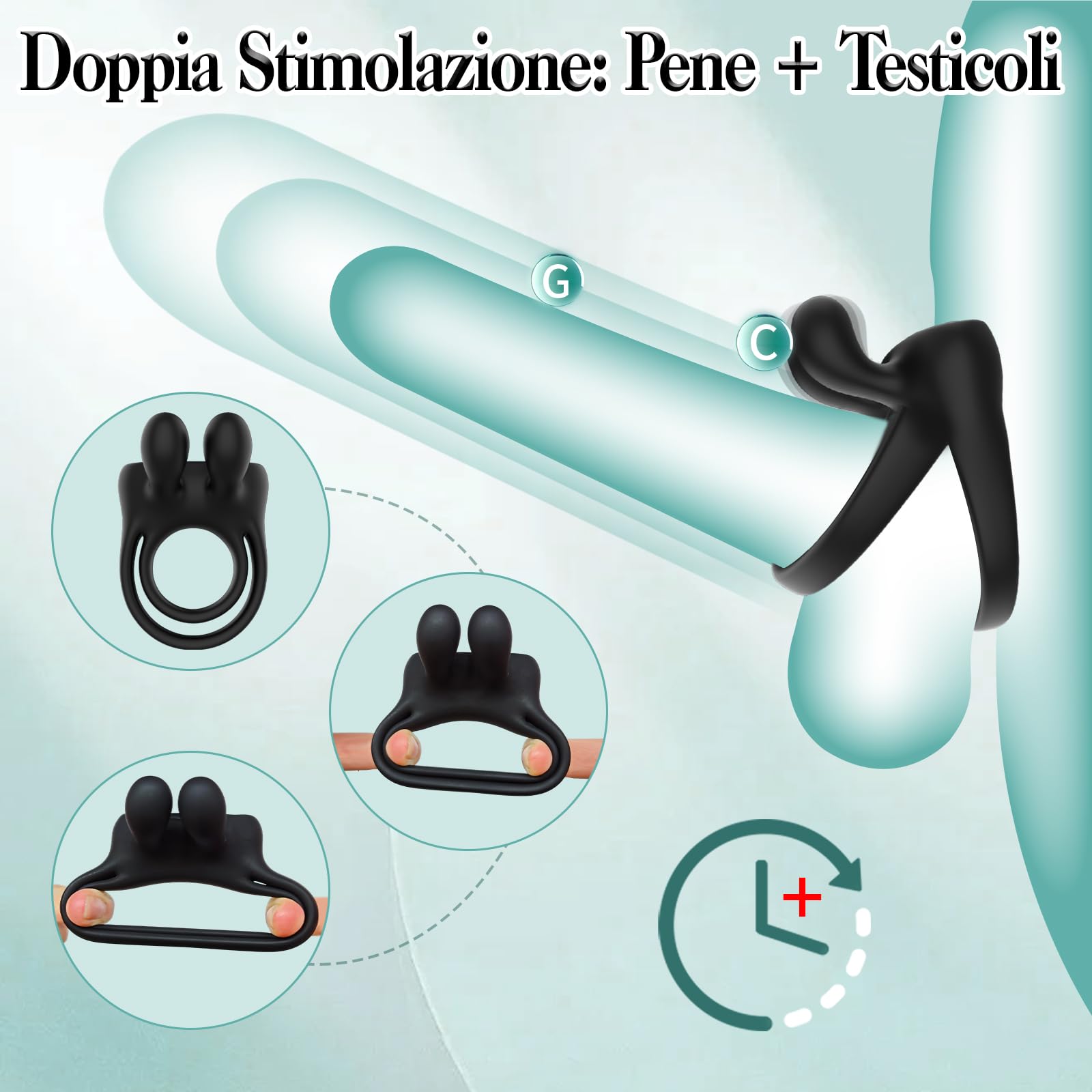 Anello Vibrante per Lei e Lui Sexytoysys Coppia Donna, Cock Ring Telecomandato 9 Modalità Vibrazione, Anello Pene da Uomo vibratoriper Donne Ritardante, Vibratore Clitoride Proteggi Dita Per Coppia
