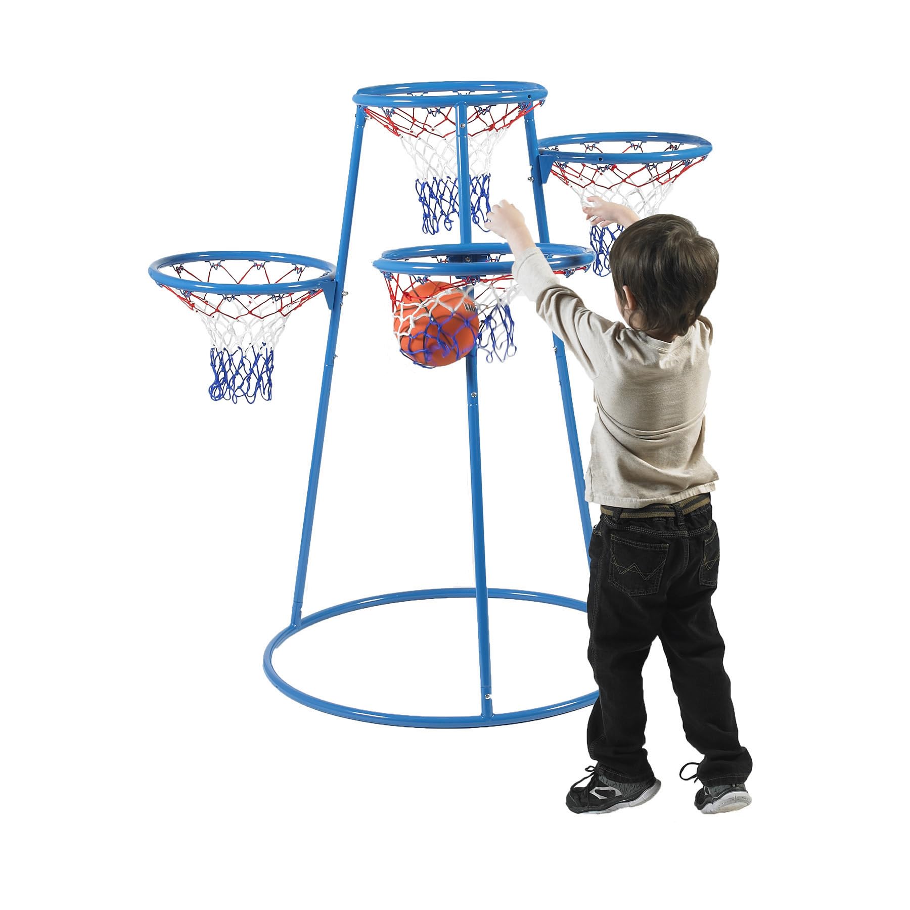Children’s Factory Kids Toys 4-Hoop Basketball Set - Toddler Basketball Hoop Indoor/Outdoor Play- for Pre-School Classroom or Playroom